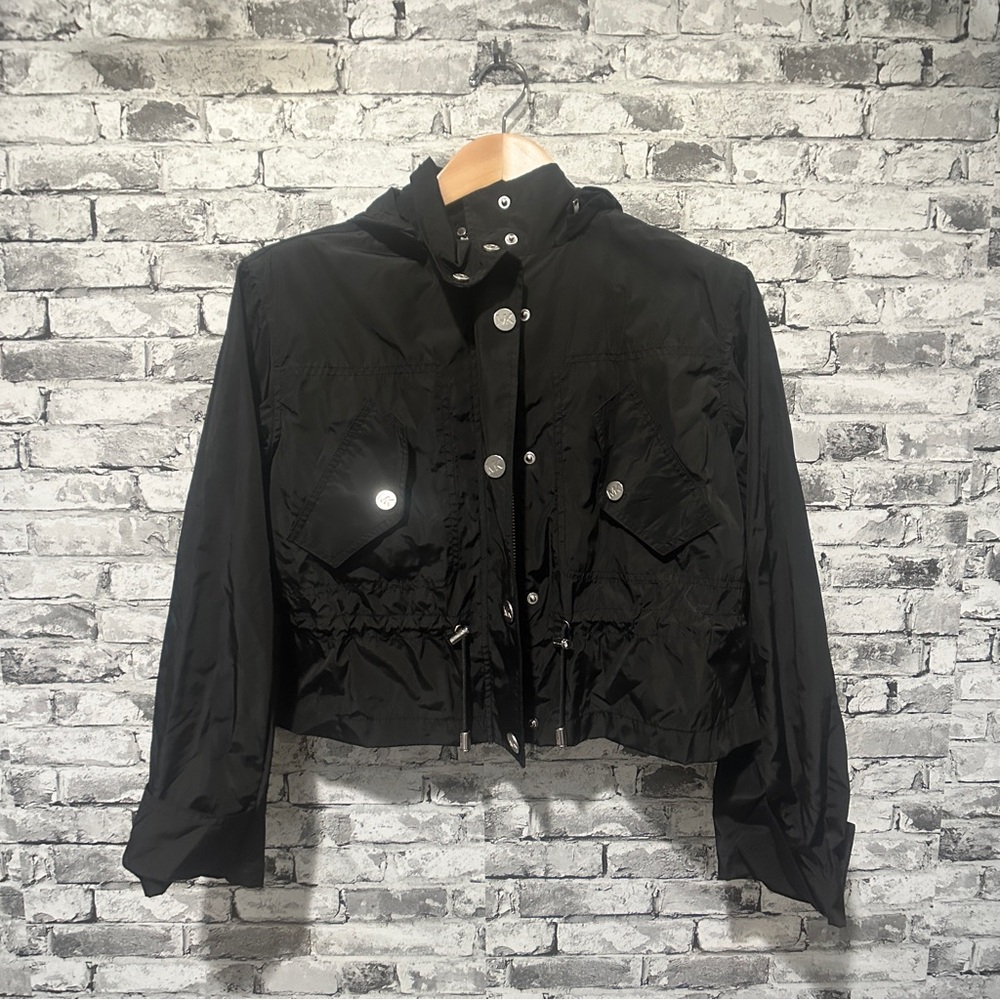 EUC Michael Michael Kors Black Detachable Rain Jacket Size XS